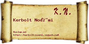 Kerbolt Noémi névjegykártya